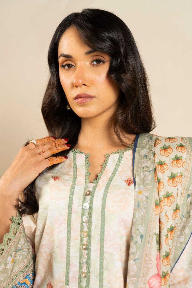 White Embroidered Lawn 3 Piece Unstitched Suit thumbnail
