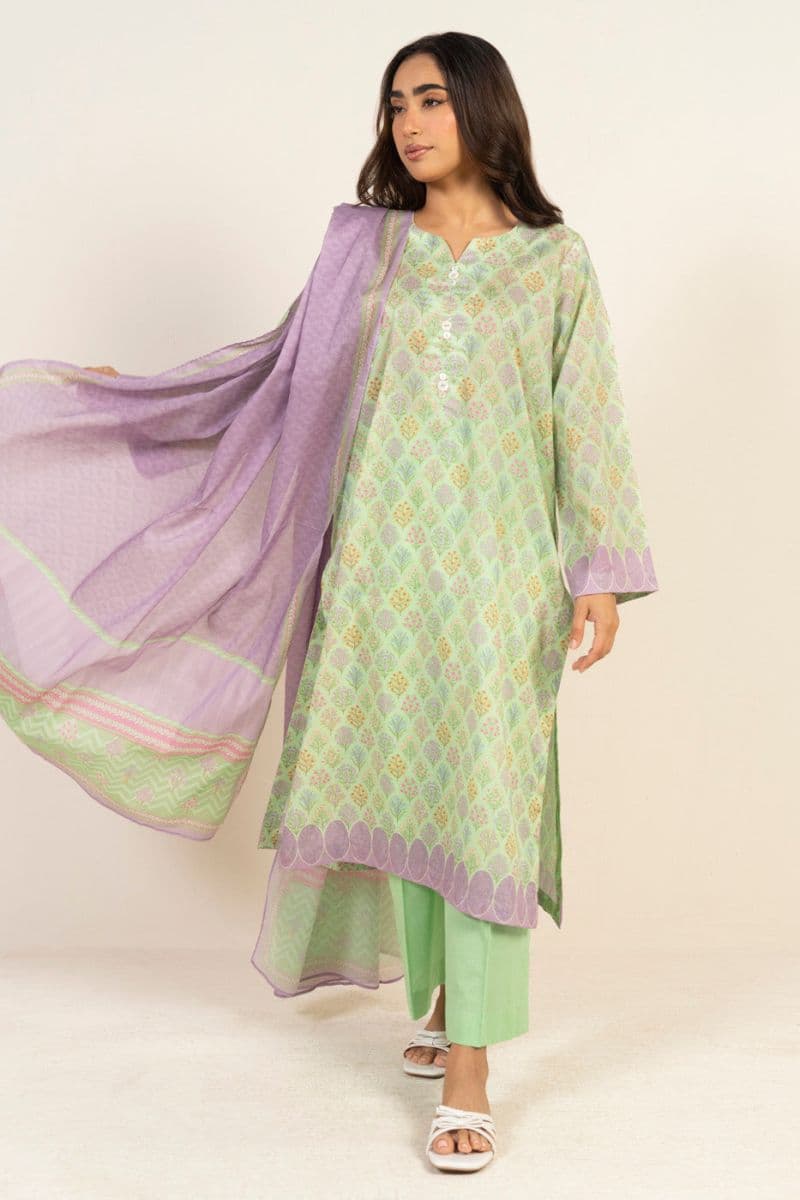 Mint Printed Lawn 3 Piece Unstitched Suit thumbnail