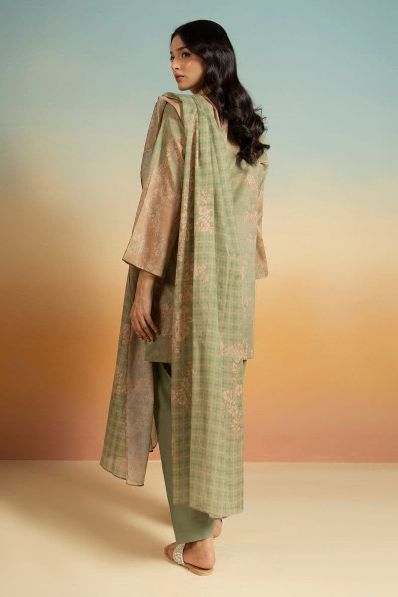 Sage Green Printed Lawn 3 Piece Unstitched Suit thumbnail