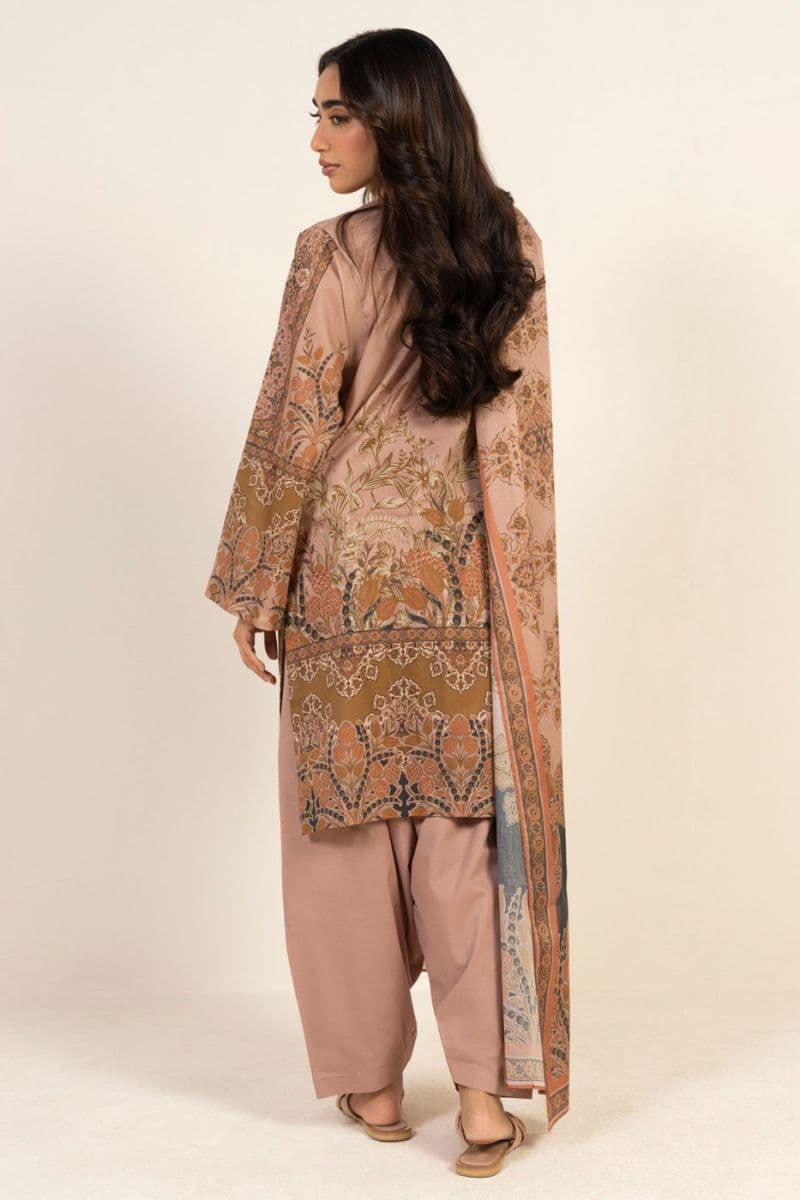 Peach Printed Lawn 3 Piece Unstitched Suit thumbnail