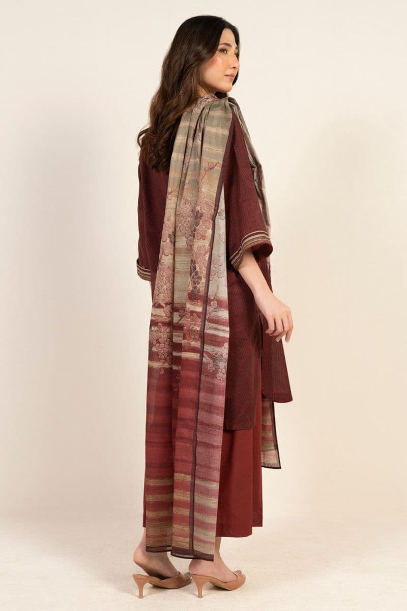 Red Printed Lawn 3 Piece Unstitched Suit thumbnail