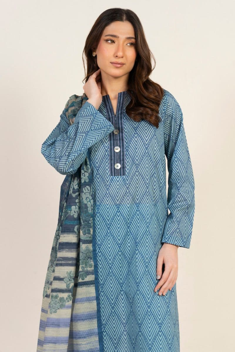 Blue Printed Lawn 3 Piece Unstitched Suit thumbnail