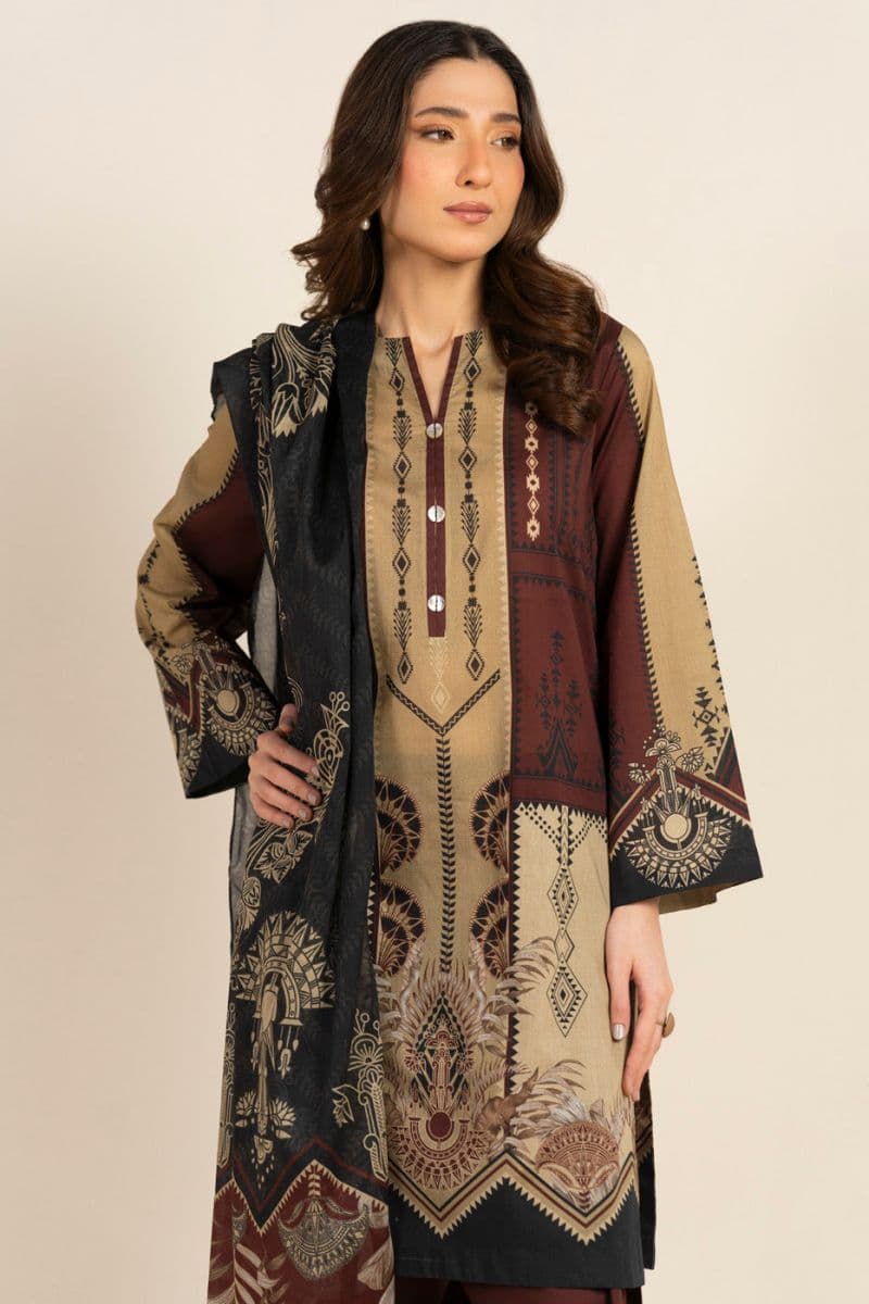 Red Printed Lawn 3 Piece Unstitched Suit thumbnail