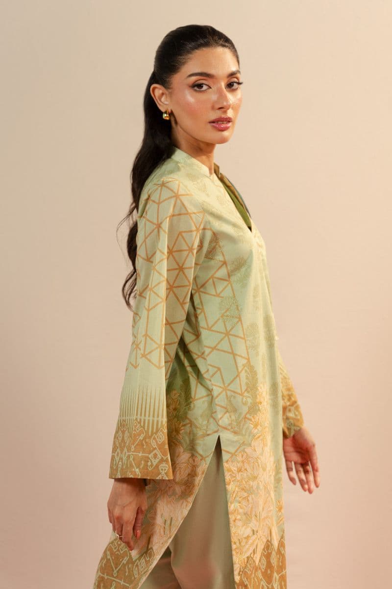 Light Green Printed Lawn 3 Piece Unstitched Suit thumbnail