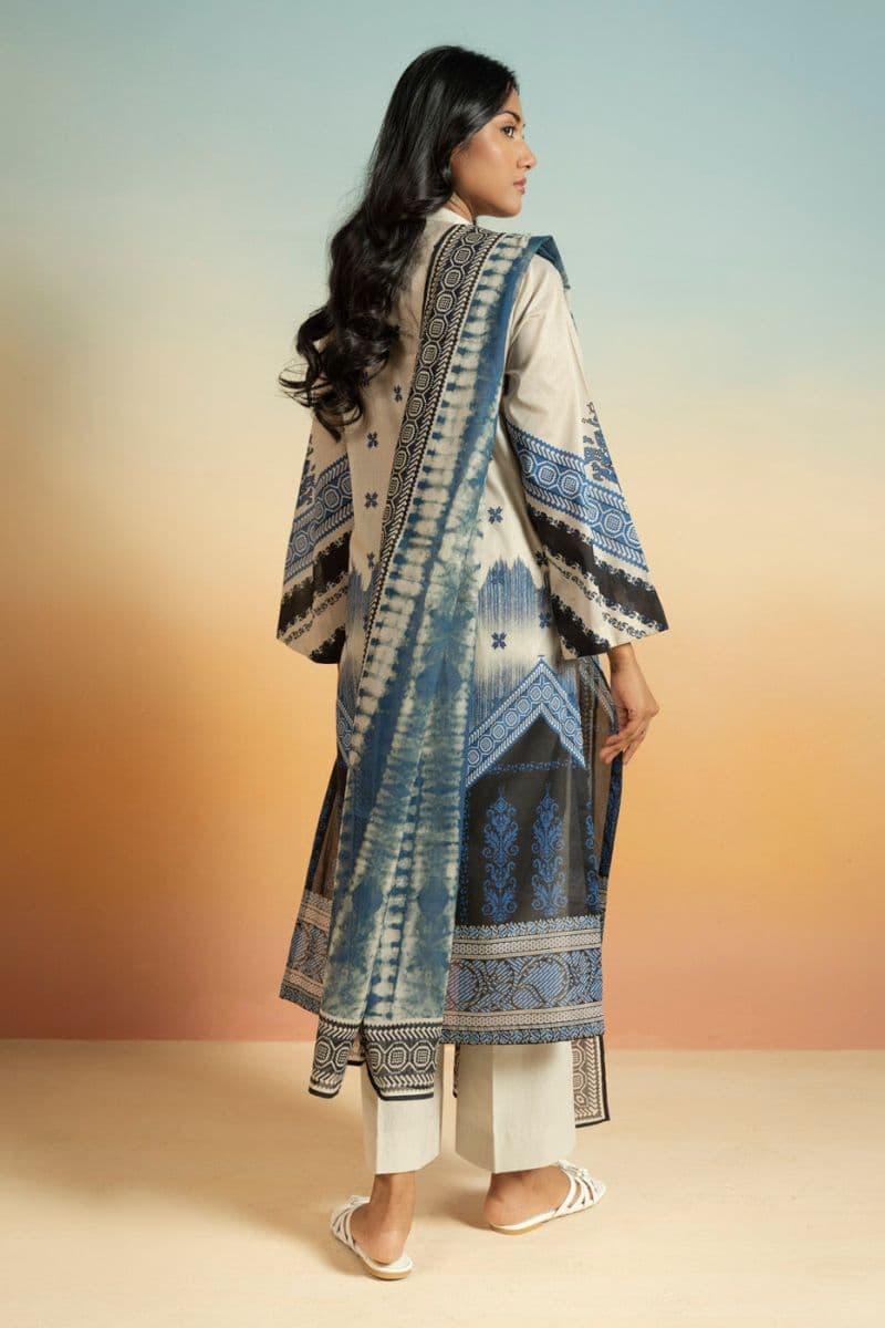 Blue Printed Lawn 3 Piece Unstitched Suit thumbnail