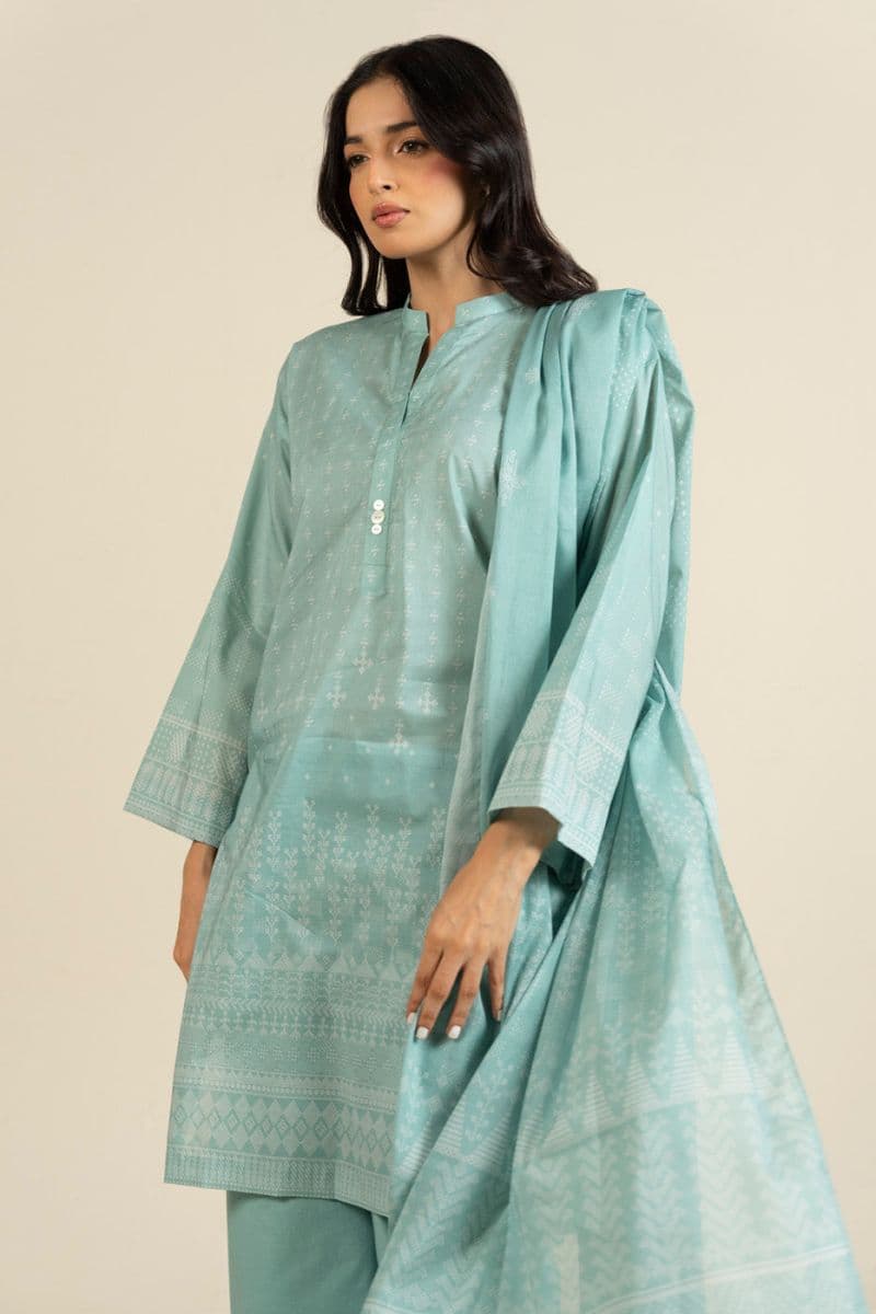 Blue Printed Lawn 3 Piece Unstitched Suit thumbnail