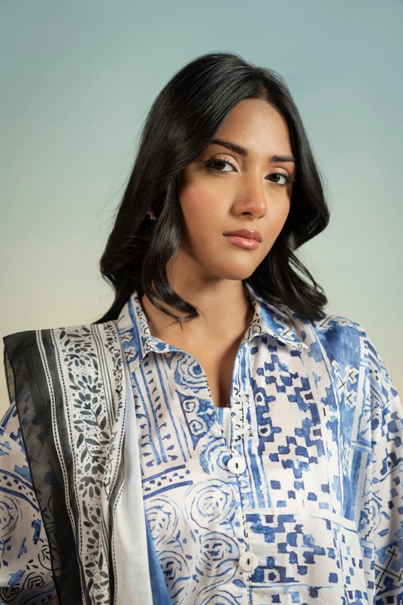 Blue Printed Lawn 3 Piece Unstitched Suit thumbnail