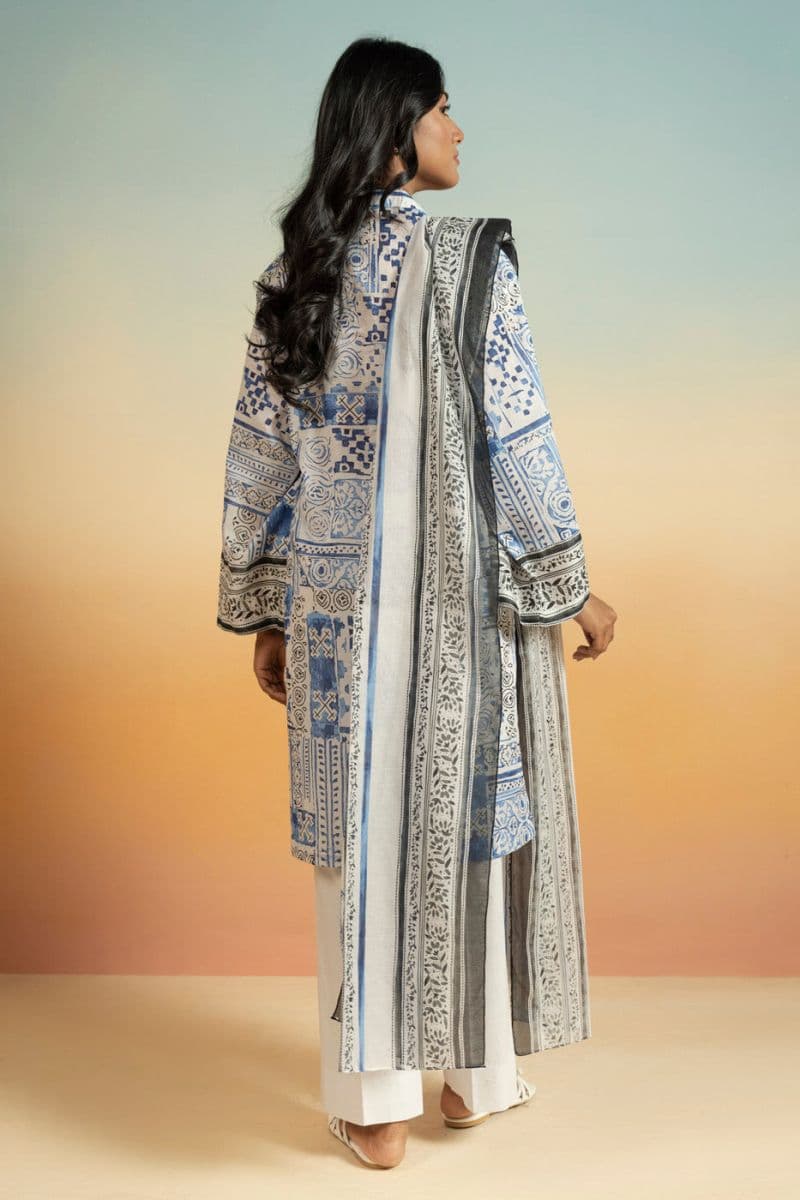 Blue Printed Lawn 3 Piece Unstitched Suit thumbnail