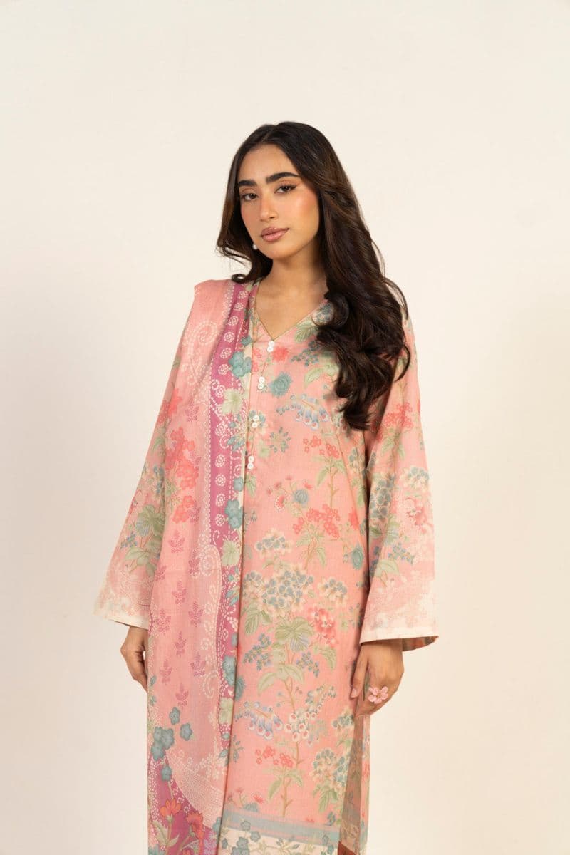 Pink Printed Lawn 3 Piece Unstitched Suit thumbnail