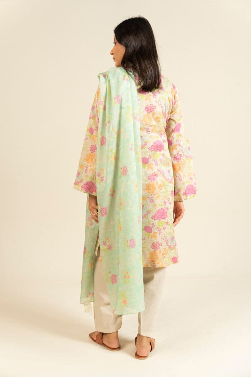 Off White Printed Lawn 3 Piece Unstitched Suit thumbnail