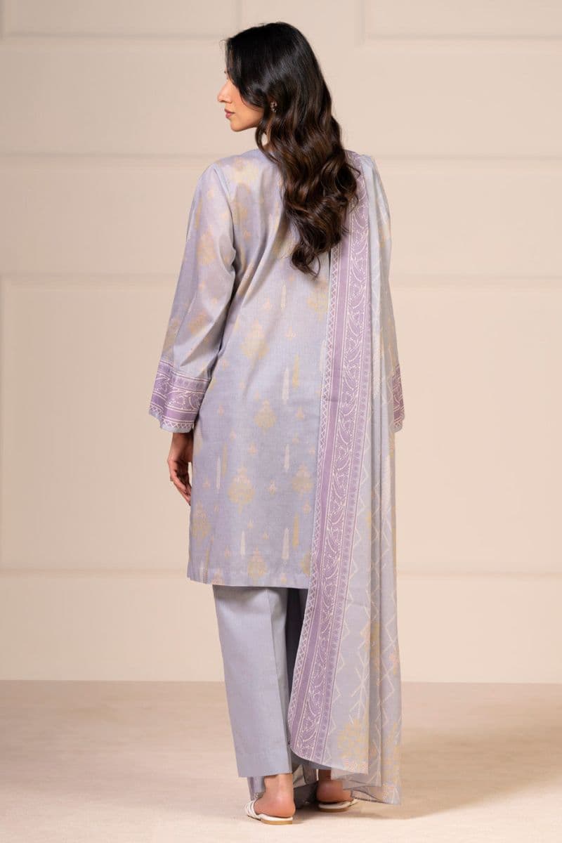 Light Purple Printed Lawn 3 Piece Unstitched Suit thumbnail