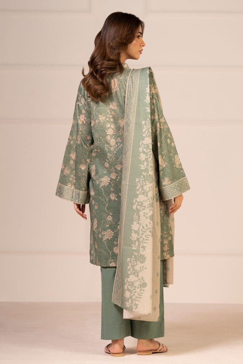 Green Printed Lawn 3 Piece Unstitched Suit thumbnail