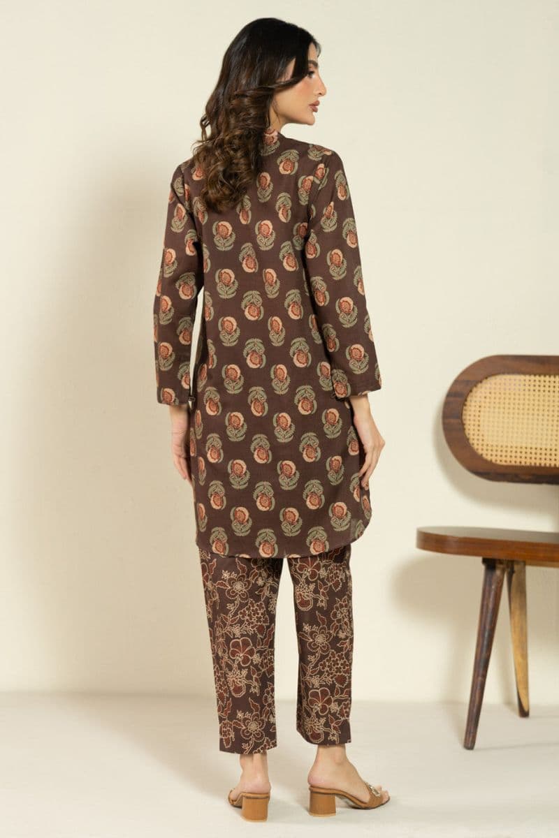 Brown Printed Khaddar 2 Piece Ready-to-Wear Suit thumbnail