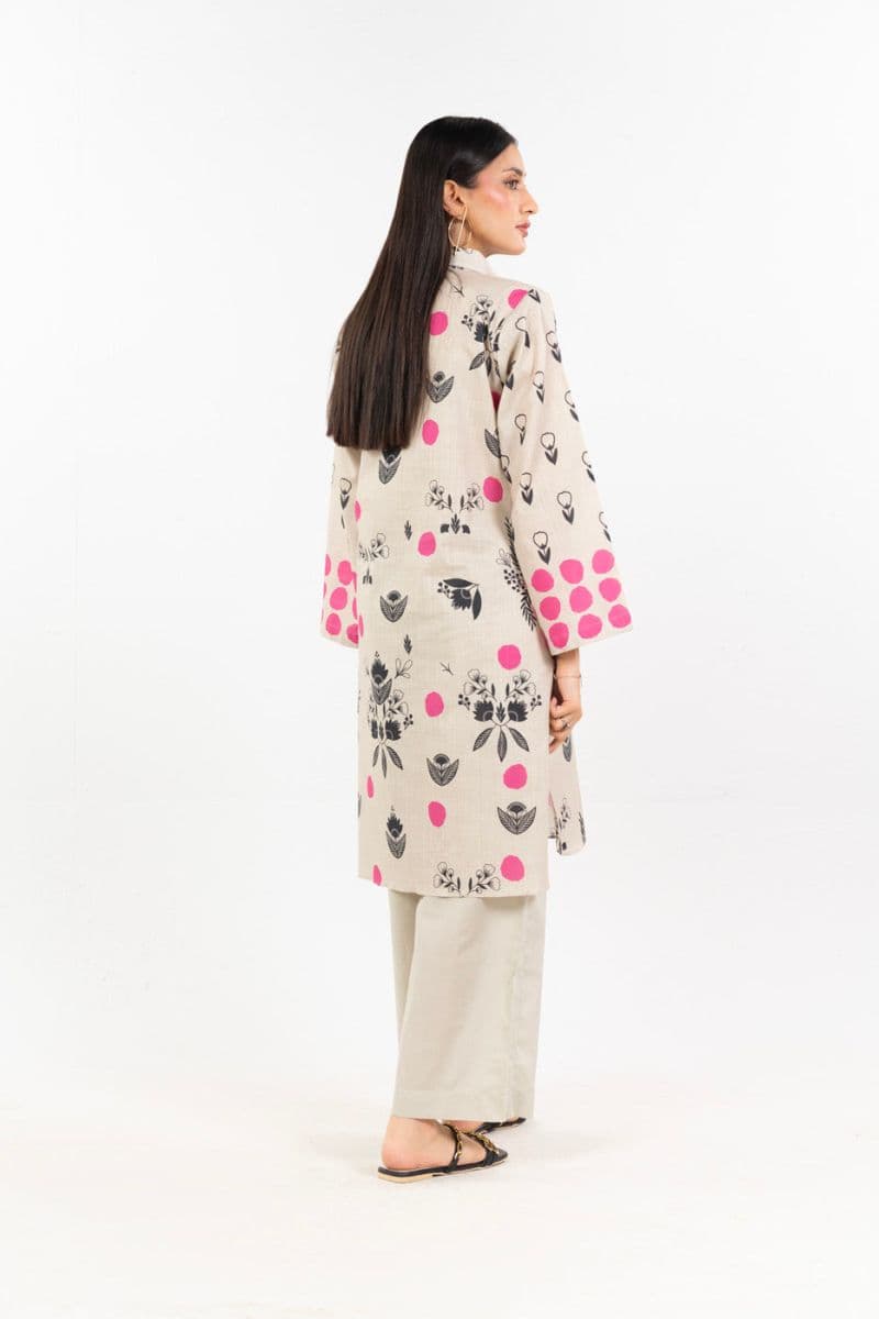 Beige/Pink Printed 2 Piece Ready-to-Wear Shirt thumbnail