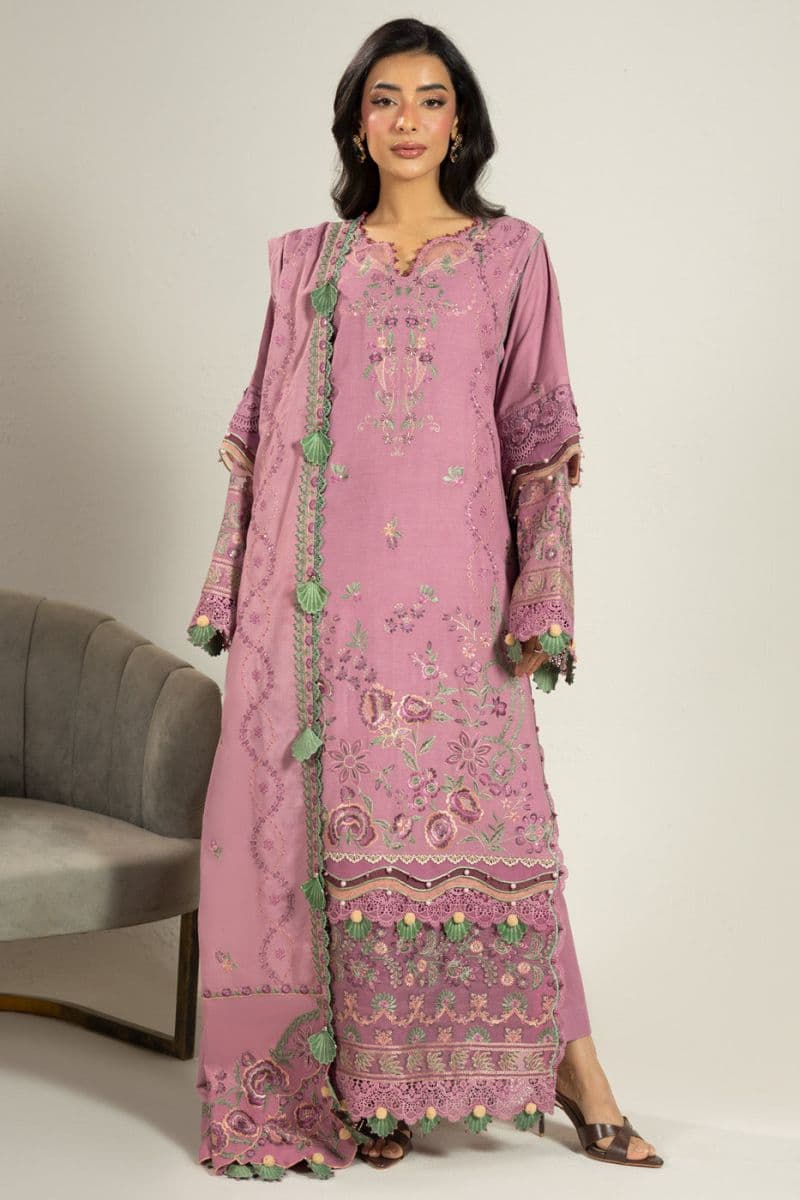 Mauve Embroidered Marina 3 Piece Unstitched Suit thumbnail