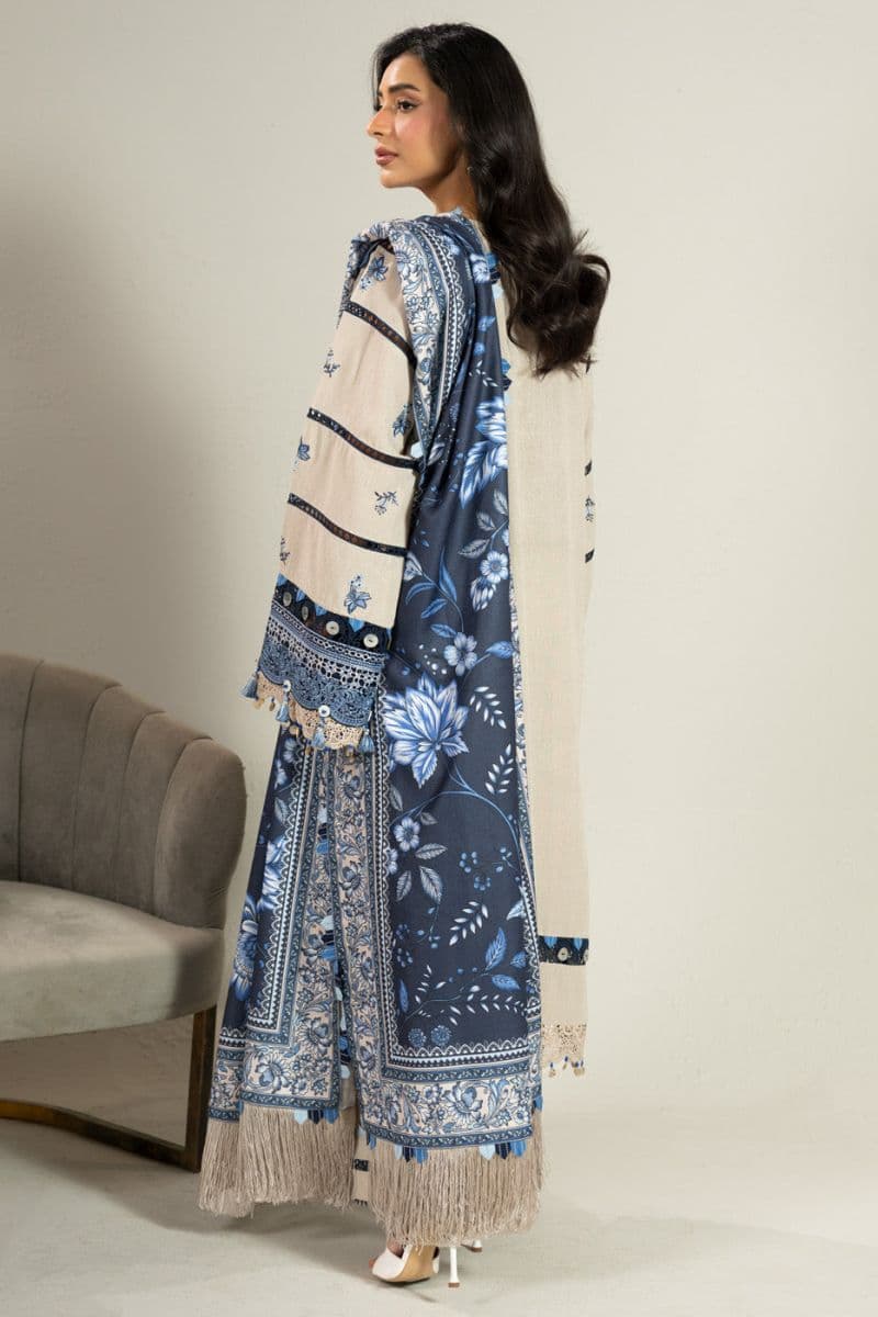 Pearl Grey Embroidered Karandi 3 Piece Unstitched Suit thumbnail