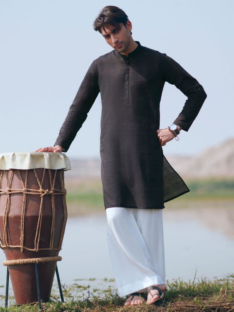 Black Cotton Kurta Trousers thumbnail
