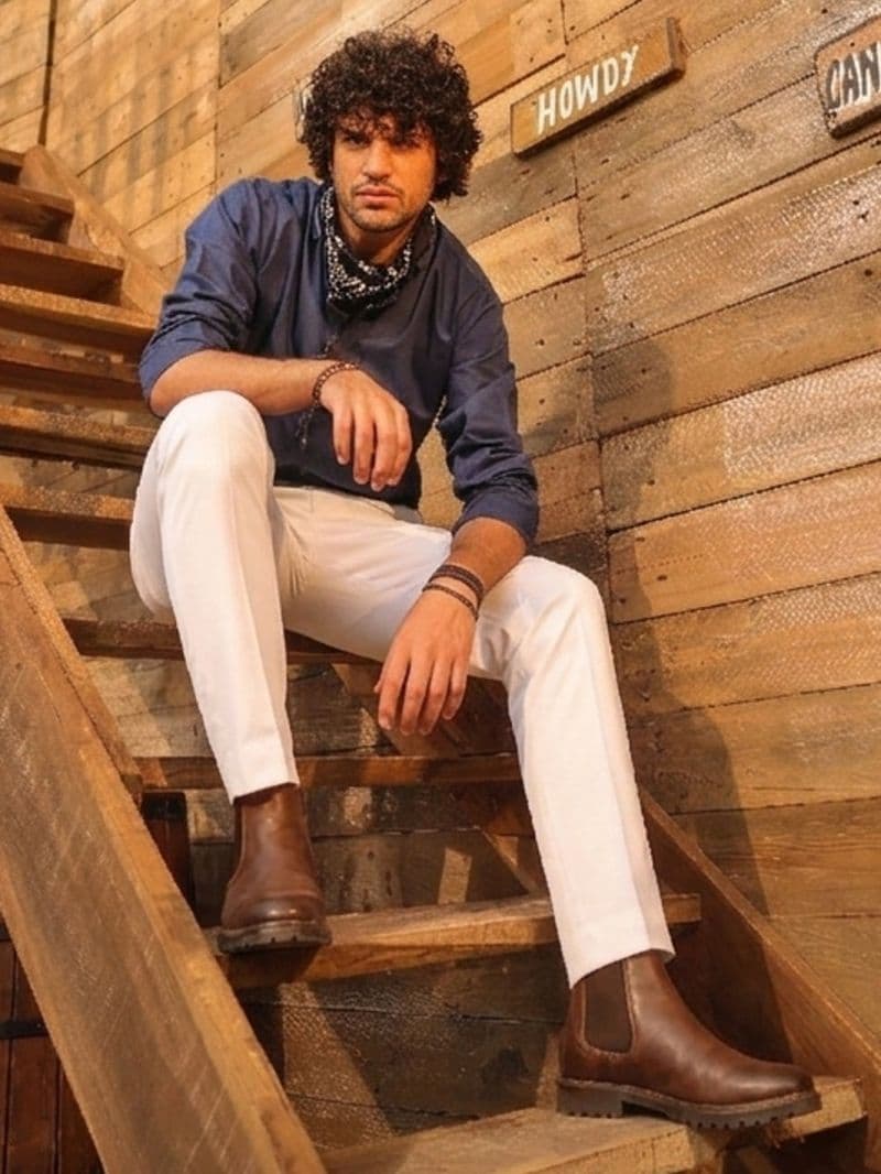 Dark Blue Cotton Screen Printed Kurta Trouser thumbnail