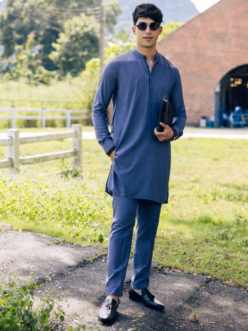 Blue Blended Kurta Trouser thumbnail