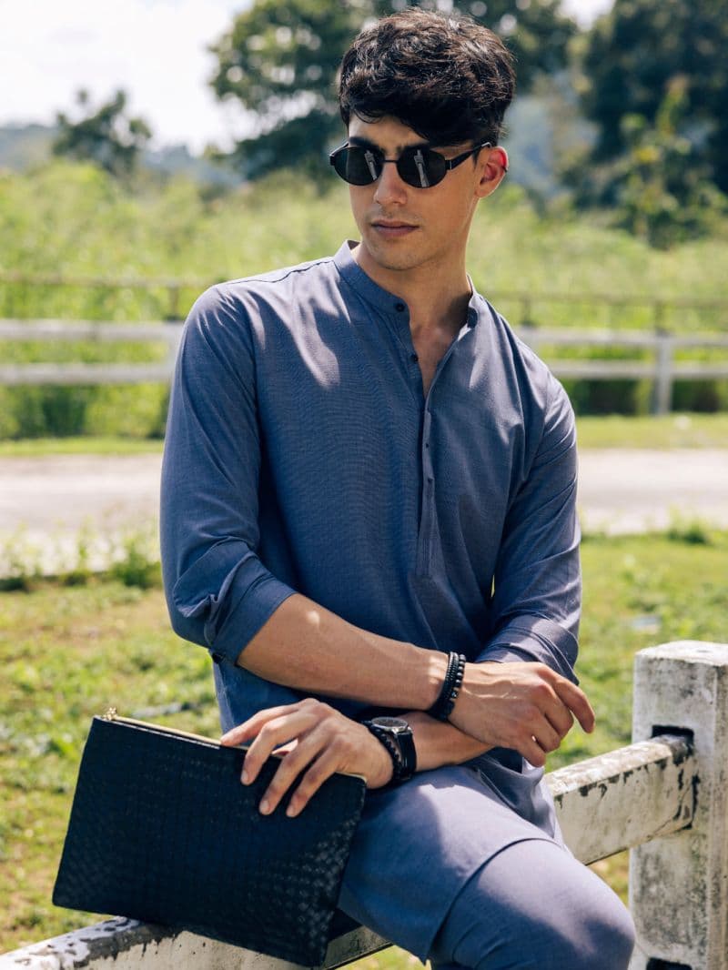 Blue Blended Kurta Trouser thumbnail