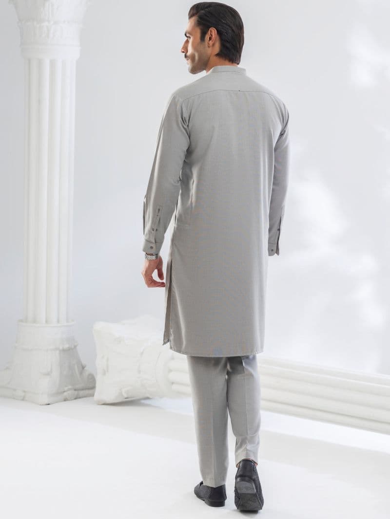 Ash Grey Blended Kurta Trouser thumbnail
