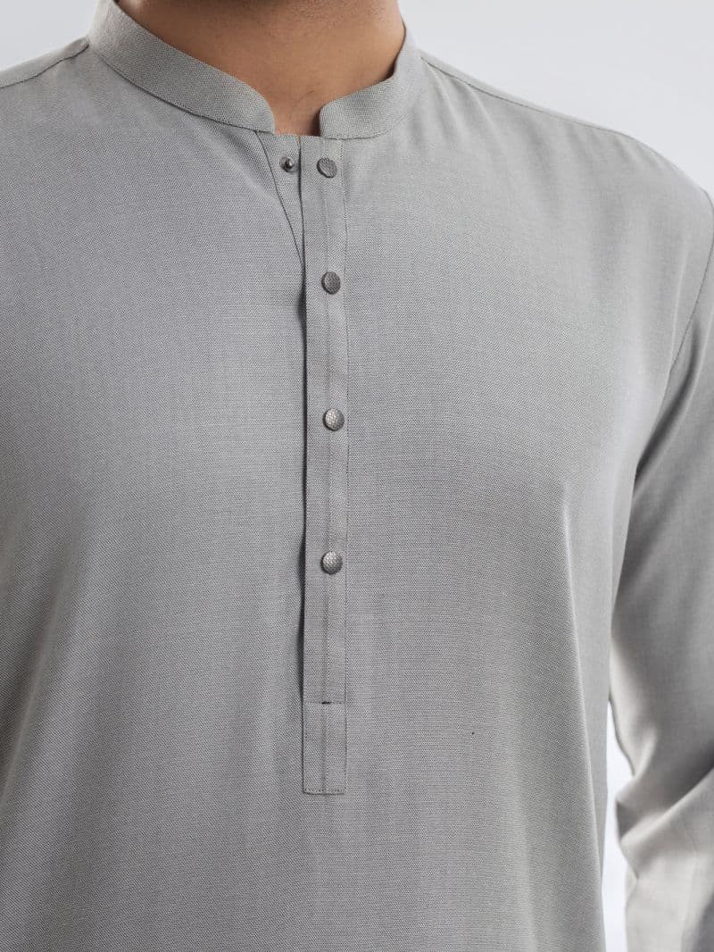 Ash Grey Blended Kurta Trouser thumbnail