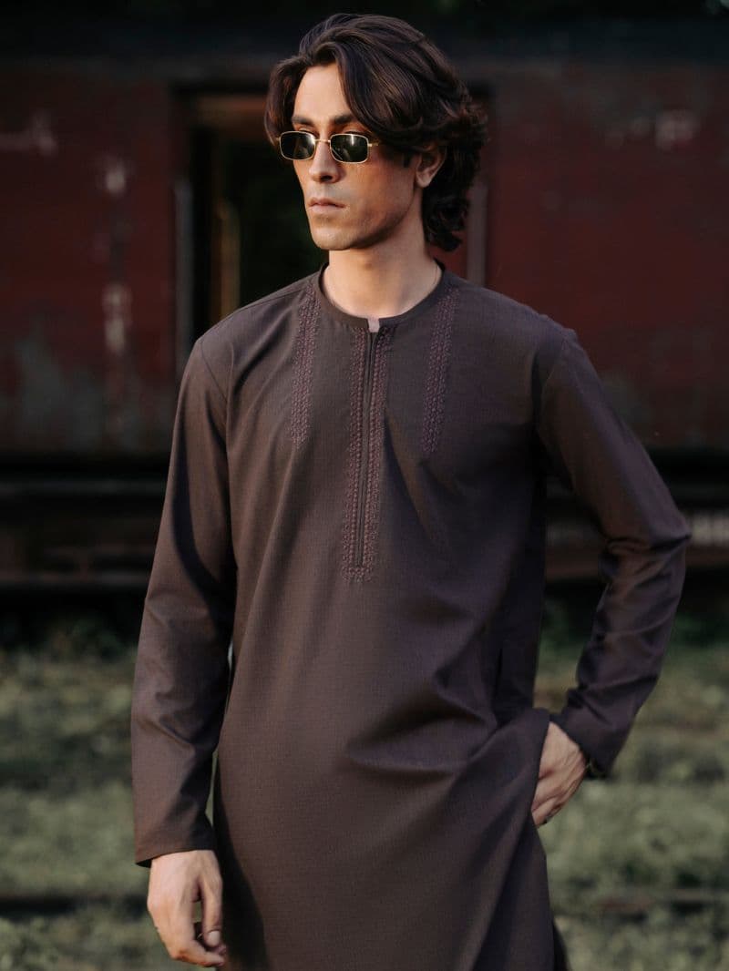 Brown Blended Kurta Trouser thumbnail