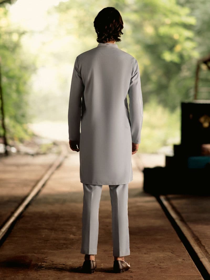Light Blue Blended Kurta Trouser thumbnail