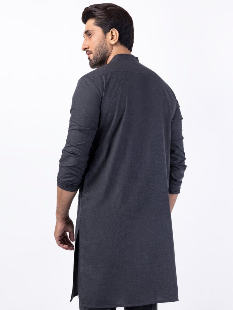 Charcoal Blended Kurta Trouser thumbnail