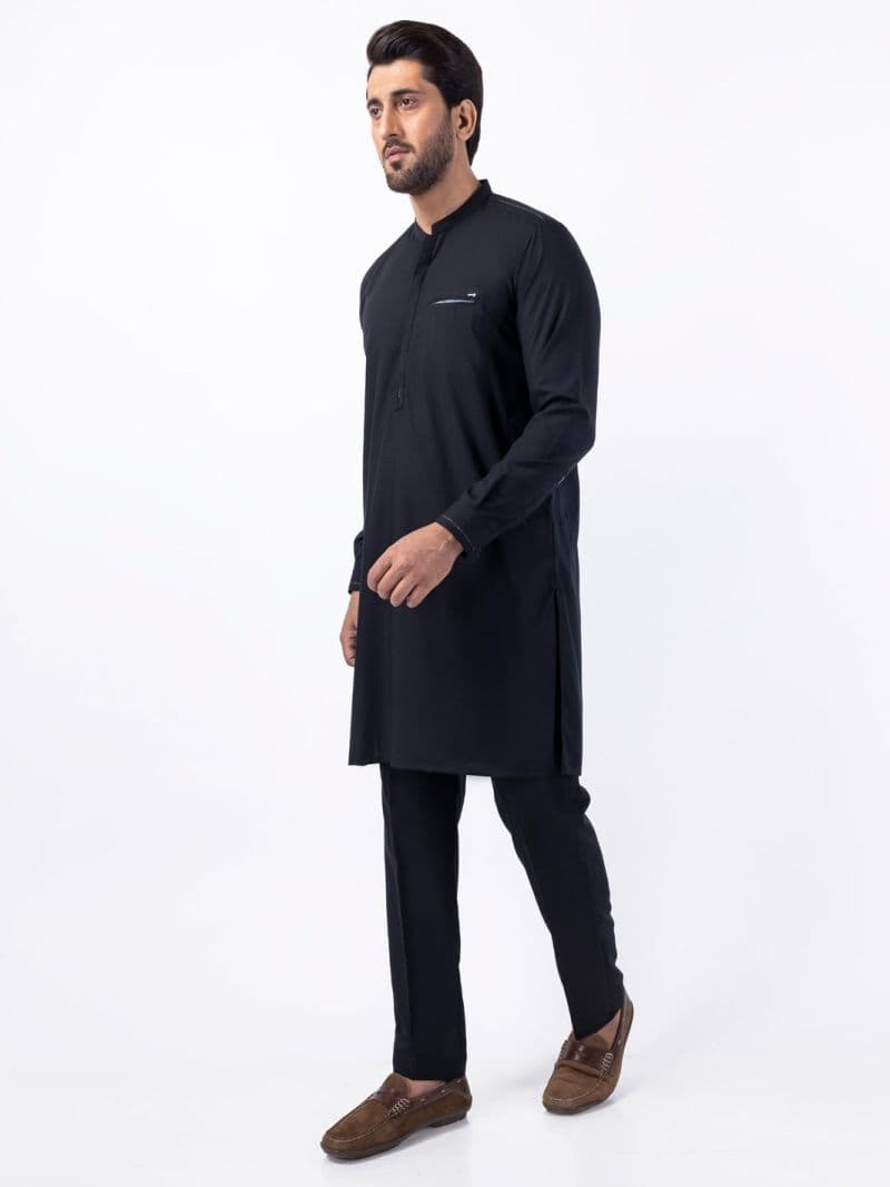 Black Blended Kurta Trouser thumbnail