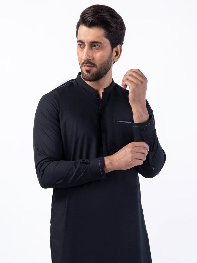 Black Blended Kurta Trouser thumbnail