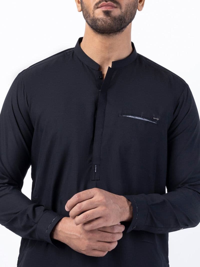 Black Blended Kurta Trouser thumbnail