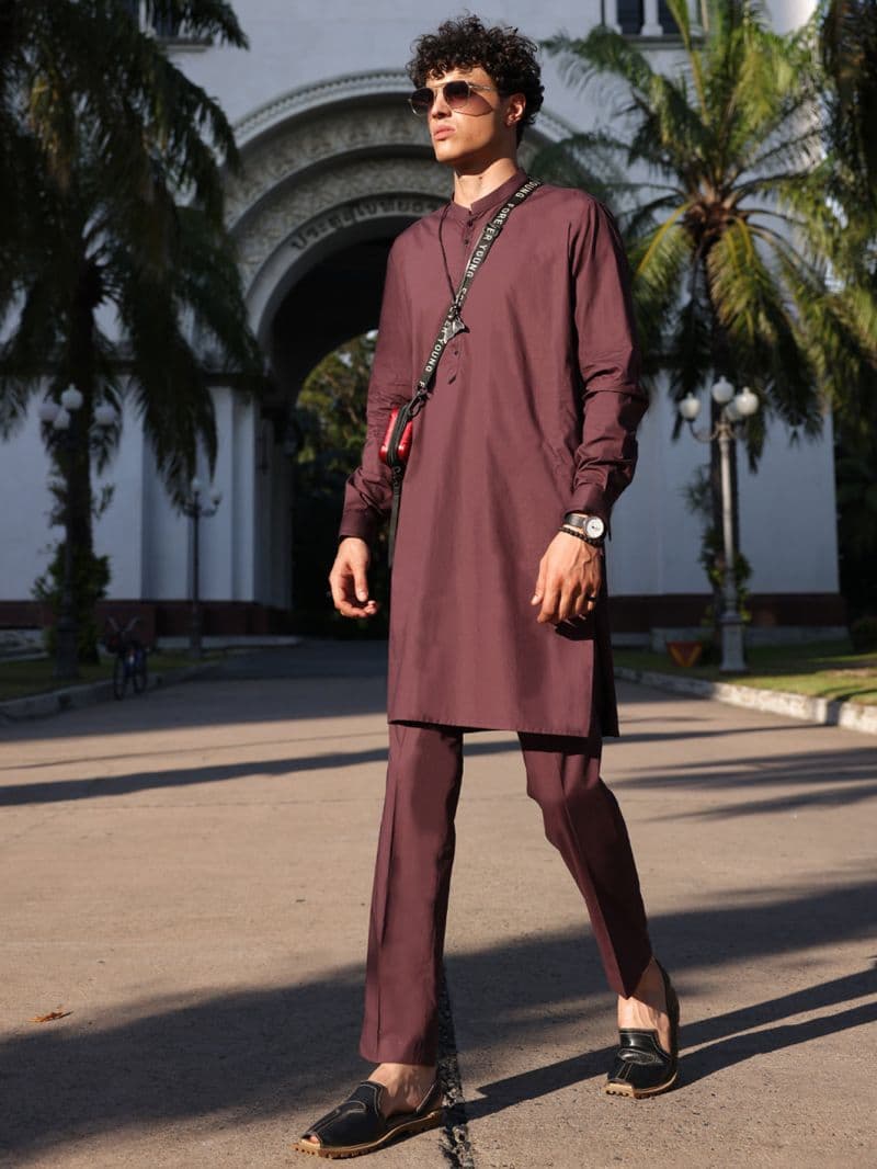 Purple Cotton Kurta Trouser thumbnail