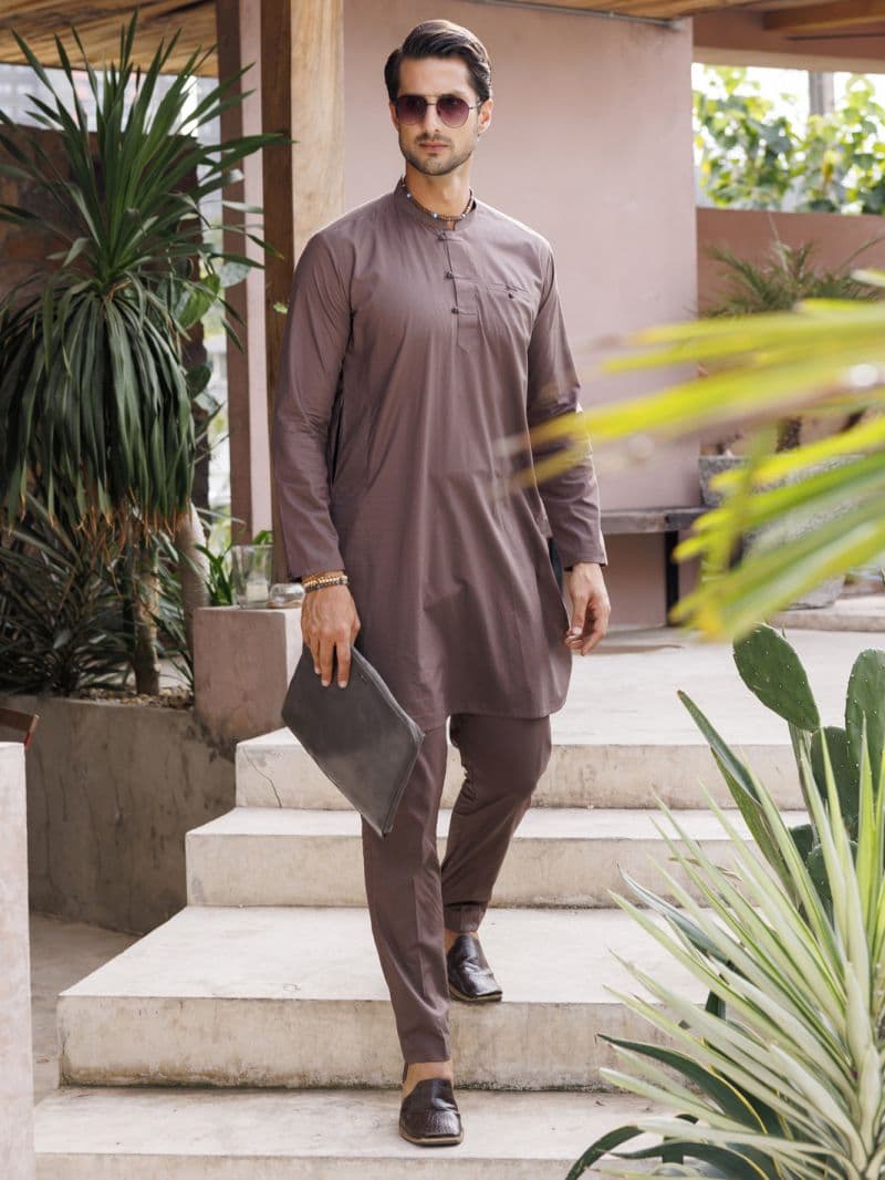 Brown Cotton Kurta Trouser thumbnail
