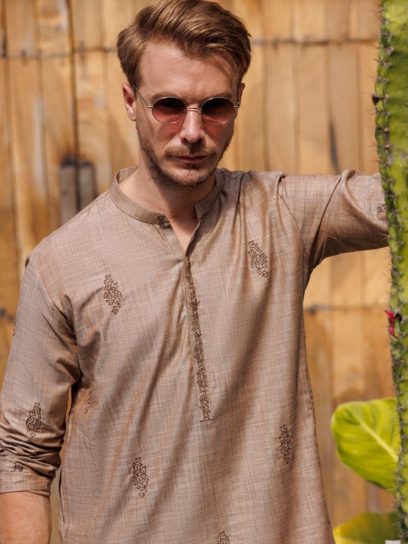 Light Brown Cotton Kurta Trouser thumbnail