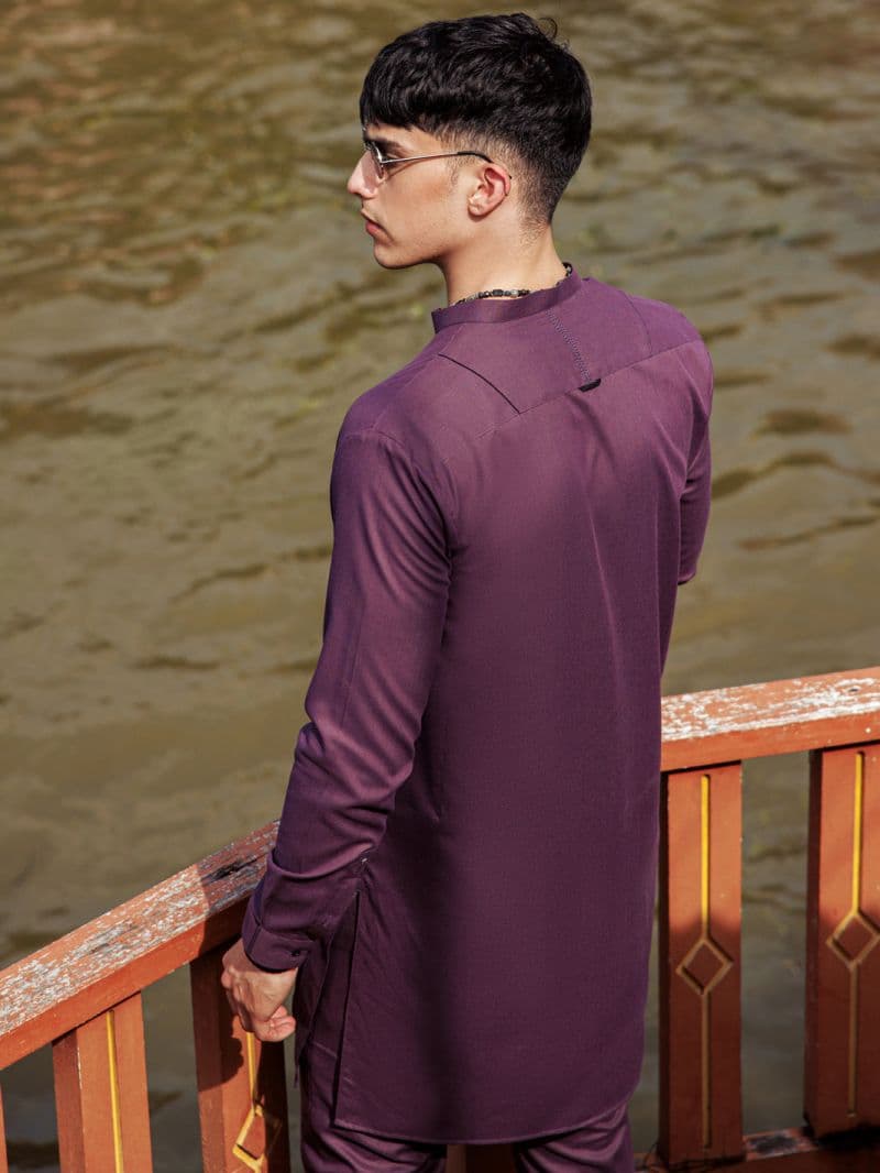 Purple Blended Kurta Trouser thumbnail