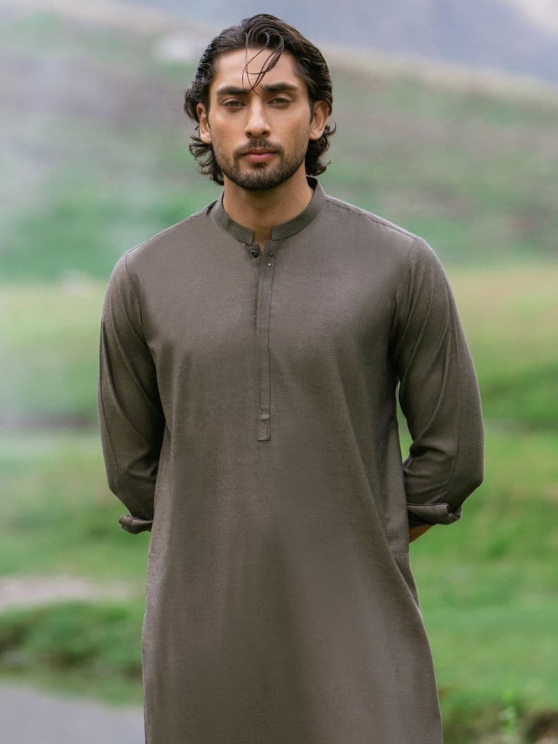 Olive Brown Kameez Shalwar thumbnail