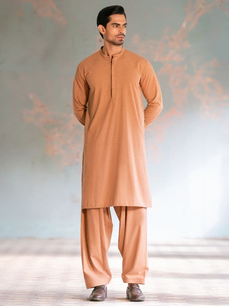 Light Brown Kameez Shalwar thumbnail