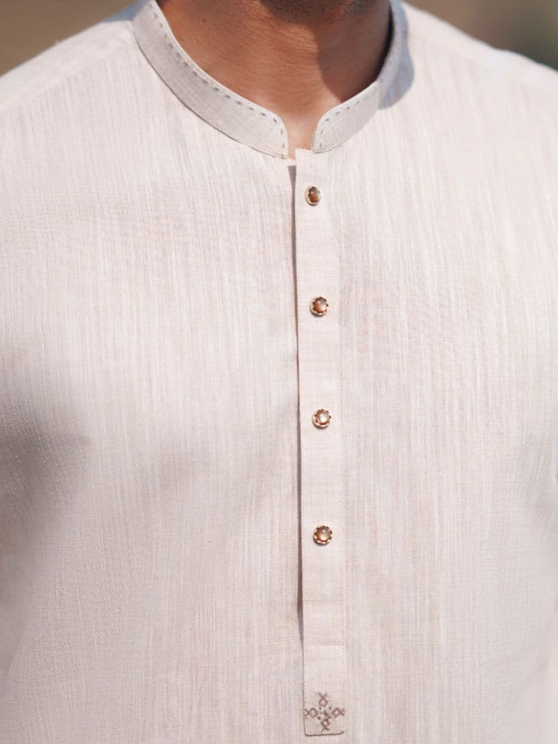 Beige Cut & Sew Kameez Shalwar thumbnail