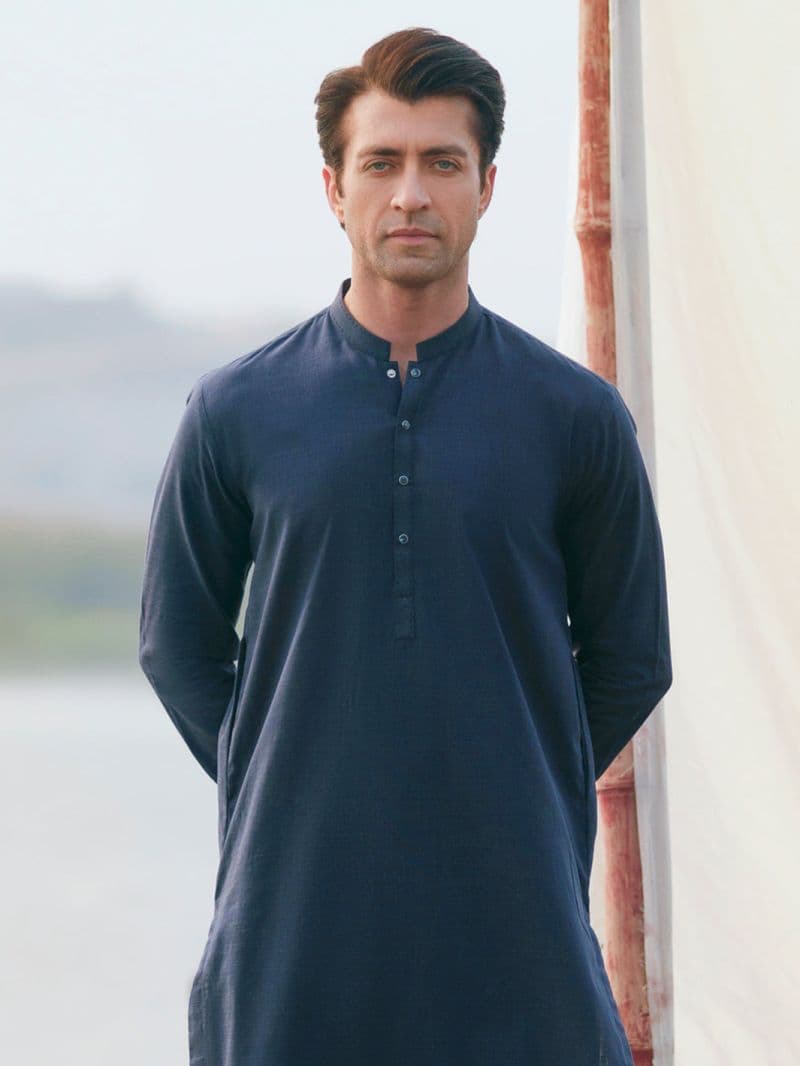 Dark Blue Cut & Sew Kameez Shalwar thumbnail