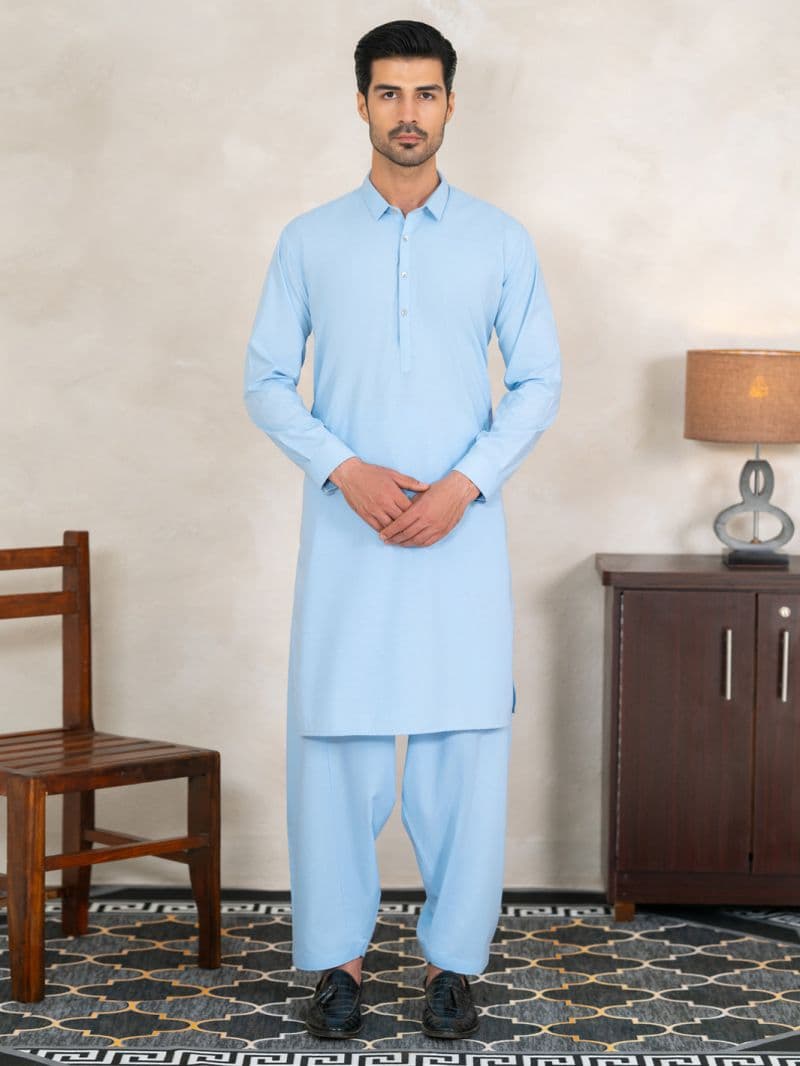Light Blue Cuts & Sew Kameez Shalwar thumbnail