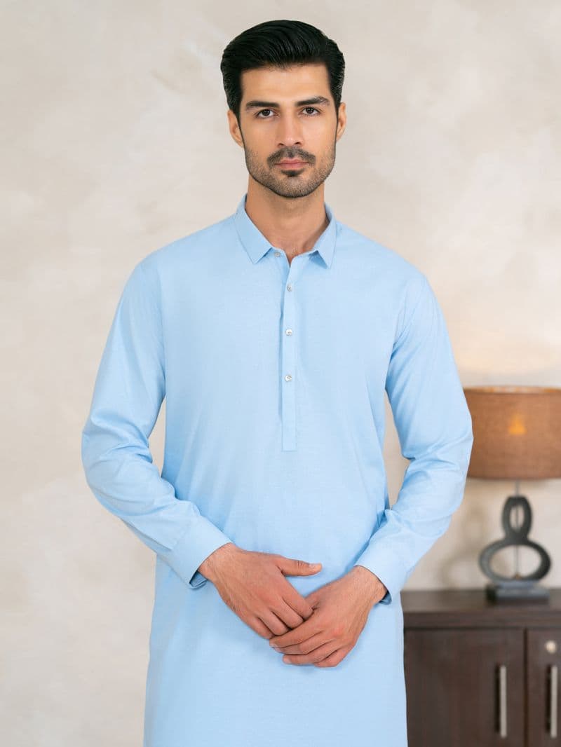 Light Blue Cuts & Sew Kameez Shalwar thumbnail