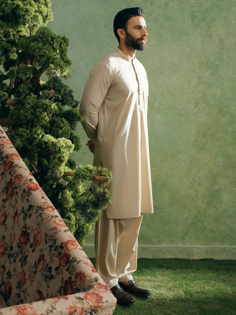 Beige Cut & Sew Kameez Shalwar thumbnail