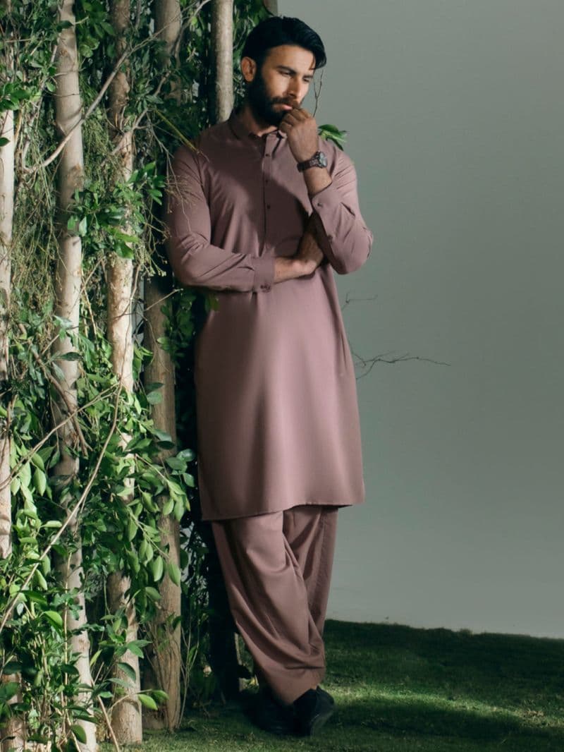 Tea Pink Cut & Sew Kameez Shalwar thumbnail