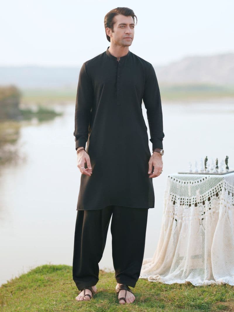 Black Cut & Sew Kameez Shalwar thumbnail