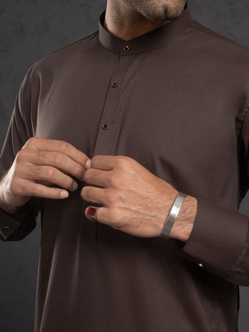 Brown Plain Kameez Shalwar thumbnail