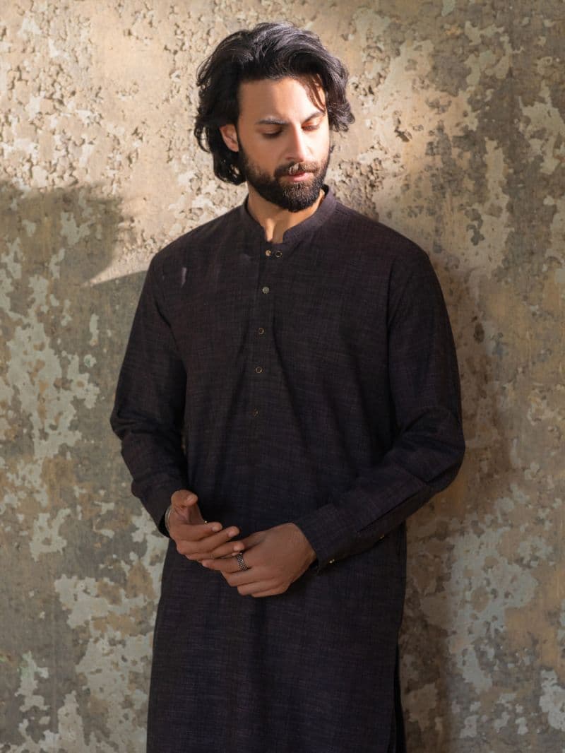 Dark Purple Cut & Sew Kameez Shalwar thumbnail