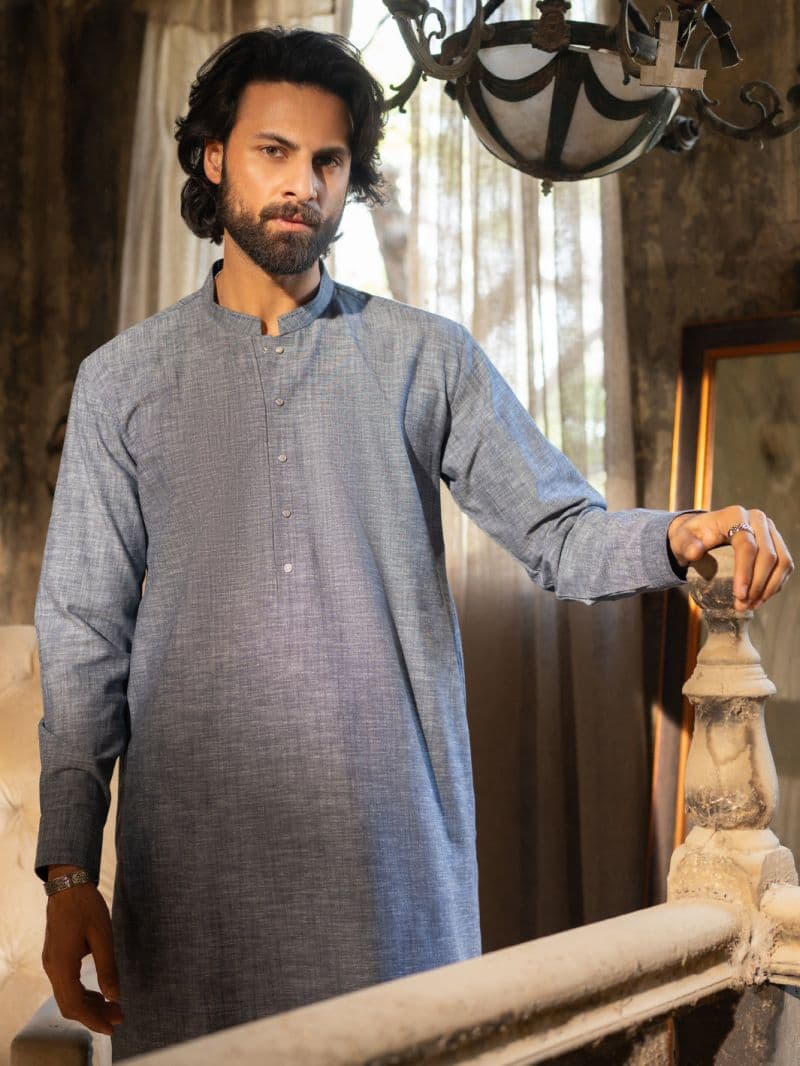 Ice Blue Cut & Sew Kameez Shalwar thumbnail