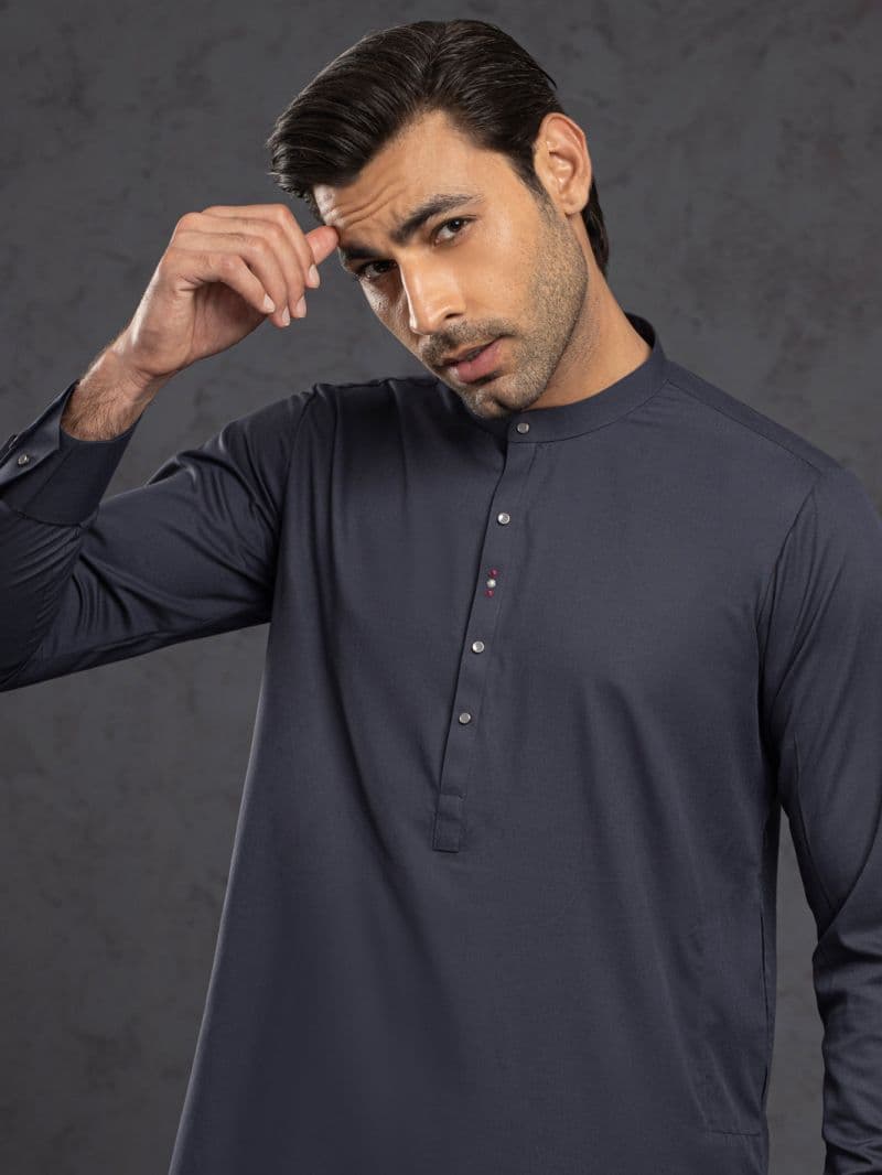 Grey Plain Kameez Shalwar thumbnail