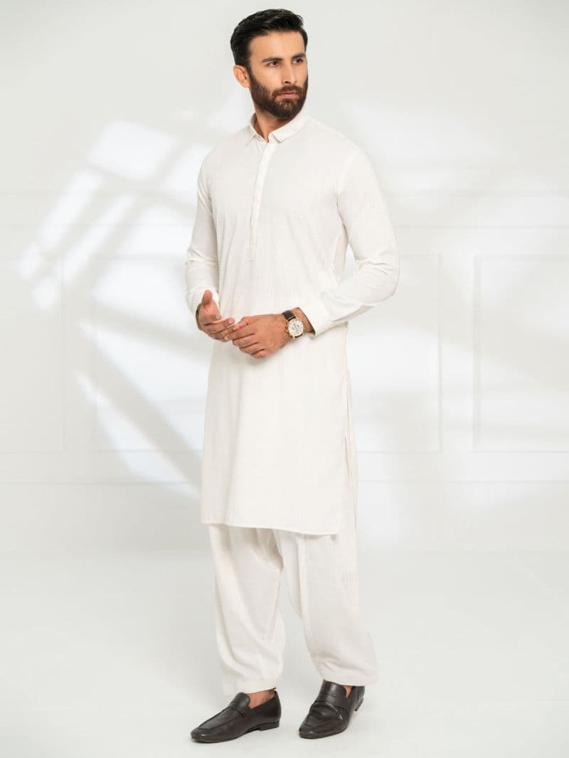White Cut & Sew Kameez Shalwar thumbnail